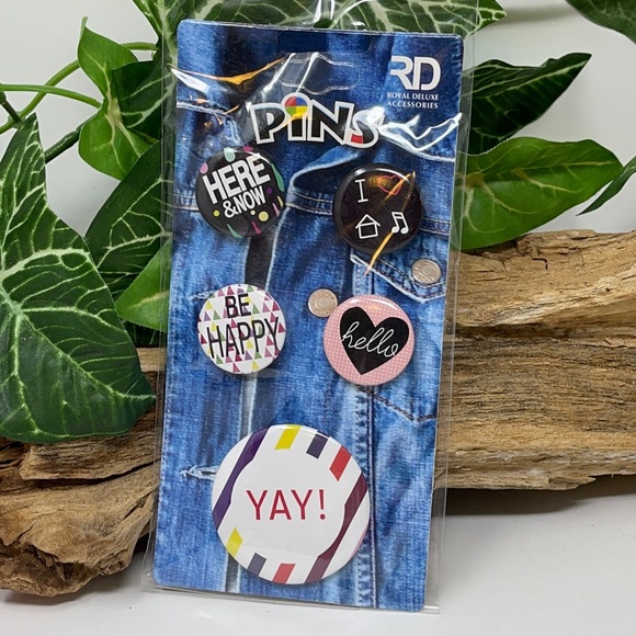 Fun Message Pins Happy Music Yay! New Deluxe Set - Picture 1 of 4